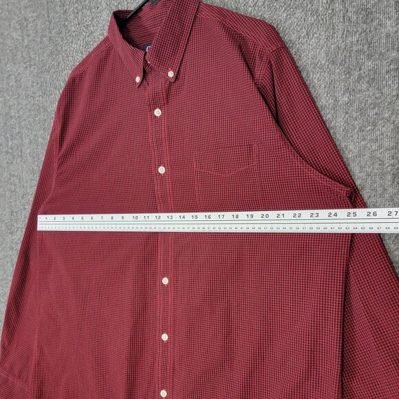 Chaps Shirt Mens XL Red Black Gingham Check Long Sleeve Button Down - Picture 5 of 12